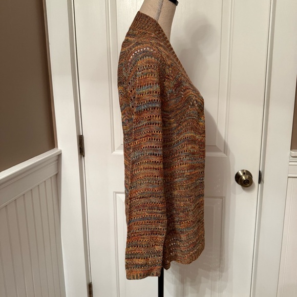 BELLDINI SWEATER CARDIGAN NEW UNWORN LONG SLEEVE BLUE ORANGE MARLED MULTI SIZE S - Picture 5 of 9